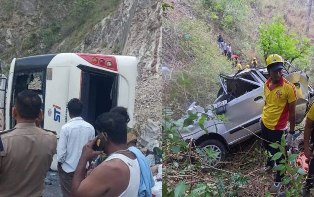 उत्तराखंड भीषण सड़क हादसा: टिहरी में पलटी चारधाम यात्रा बस, 8 यात्री घायल