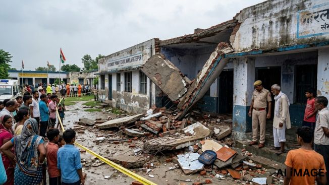 संभल में स्वतंत्रता दिवस समारोह बना हादसे का शिकार, स्कूल का छज्जा गिरा; 8 साल के छात्र की मौत