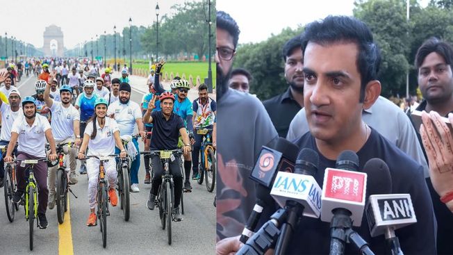 ‘संडेज ऑन साइकिल’ इवेंट में शामिल हुए हेड कोच गौतम गंभीर, युवाओं से की खास अपील, केंद्रीय खेल मंत्री भी मौजूद