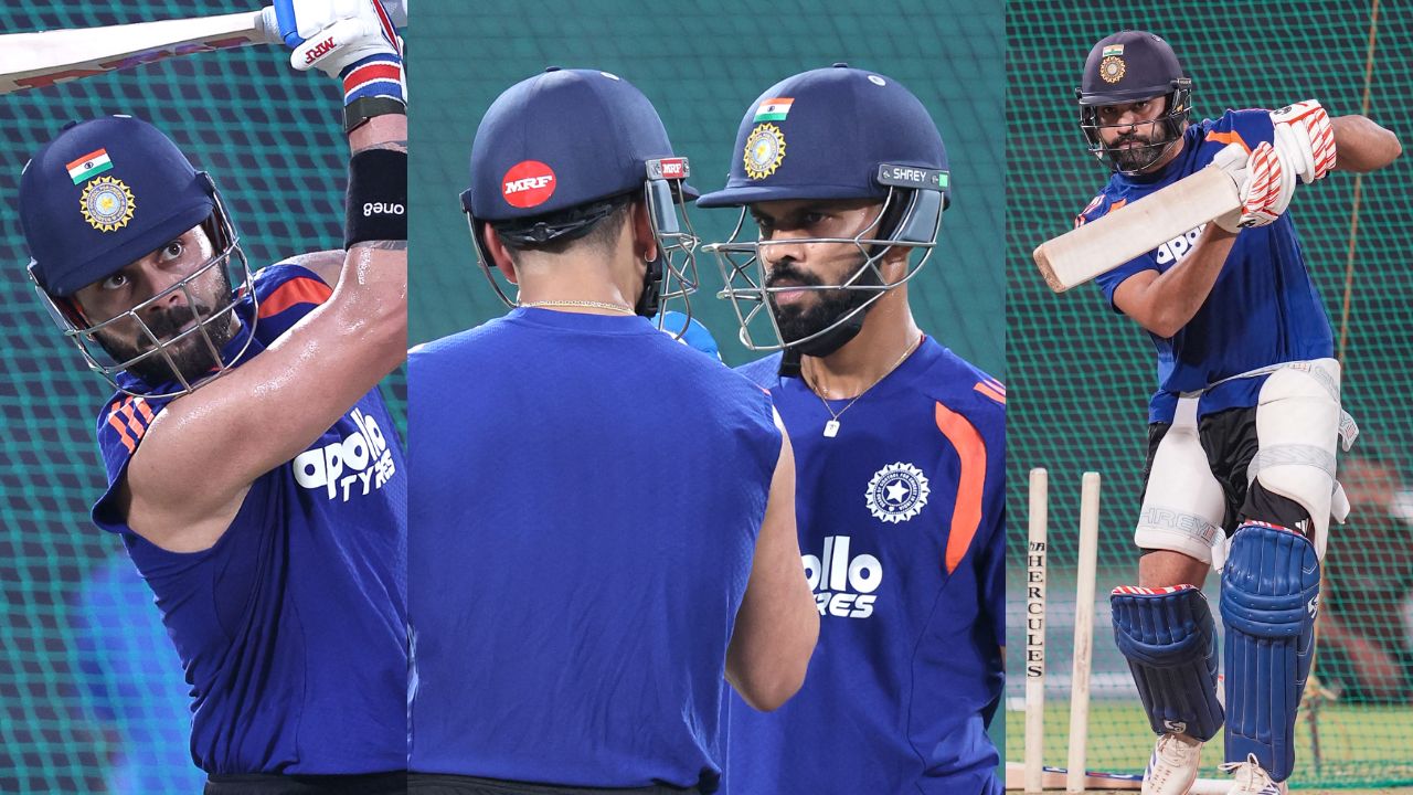 पहले वनडे मैच के लिए टीम इंडिया ने नेट्स खूब बहाया पसीना, रोहित-विराट रहें मौजूद, कोहली ने ऋतुराज को दी बैटिंग टिप्स