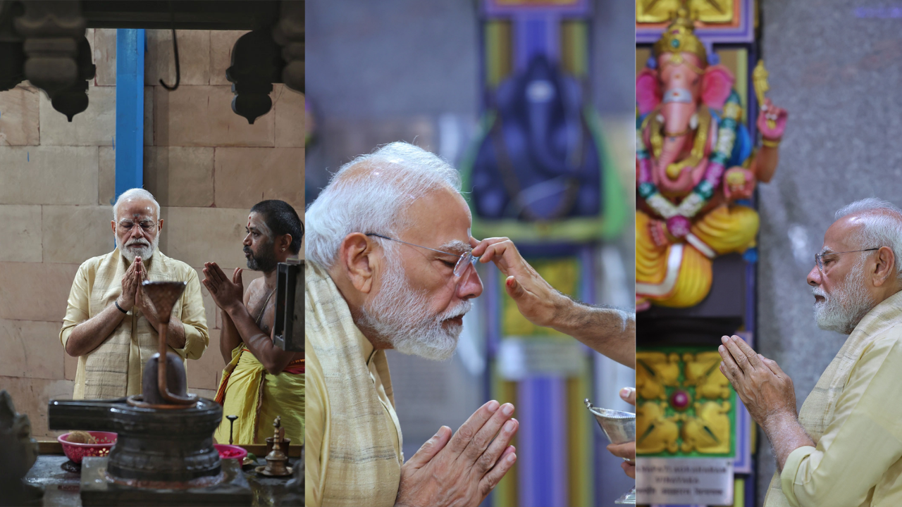 25 years of PM Modi: सिल्वर जुबली पर गणेश जी का आशीर्वाद लेने Vinayak Mandir पहुंचे PM MODI