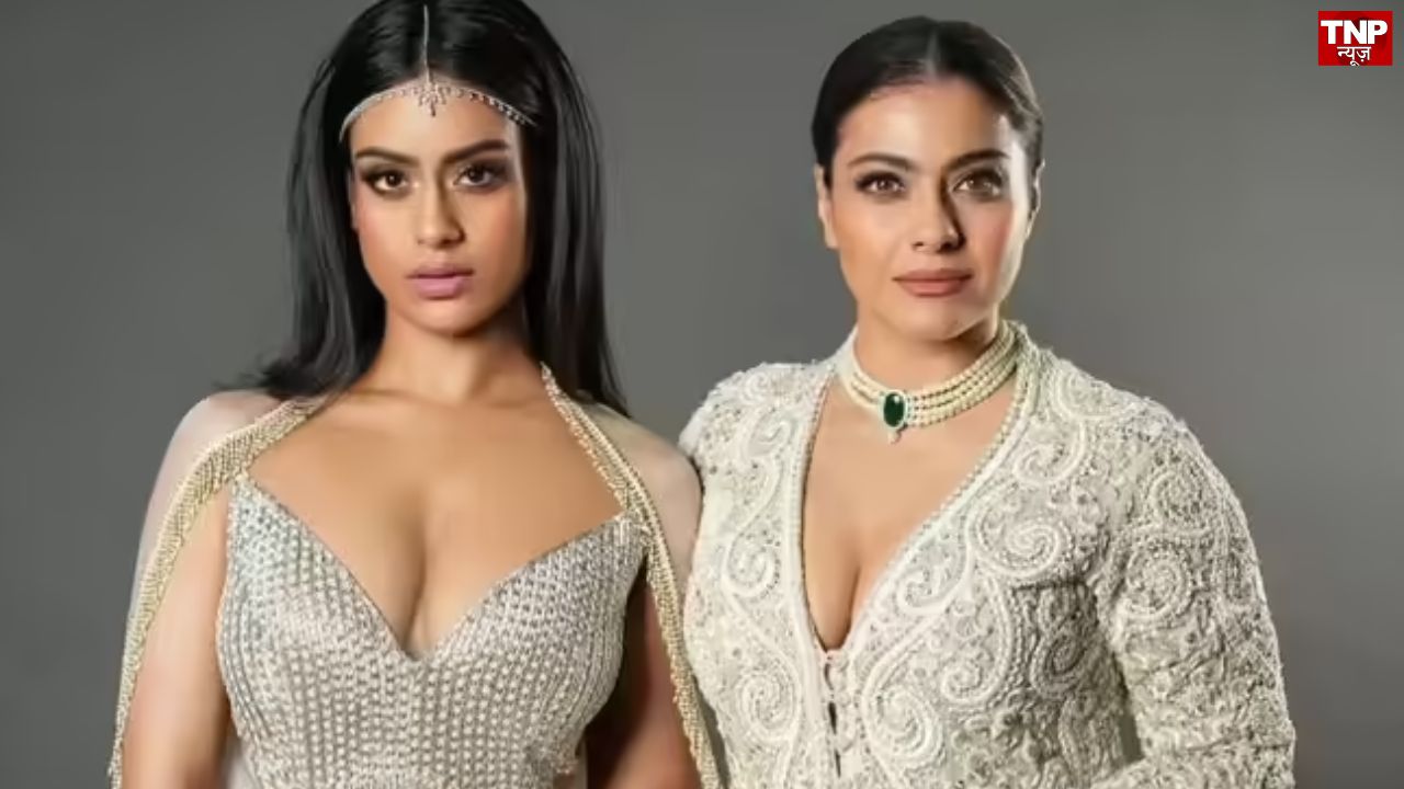 मां दुर्गा को विदाई देने पहुंचीं काजोल की लाडली, लाल सूट में न्यसा ने लूटी महफिल